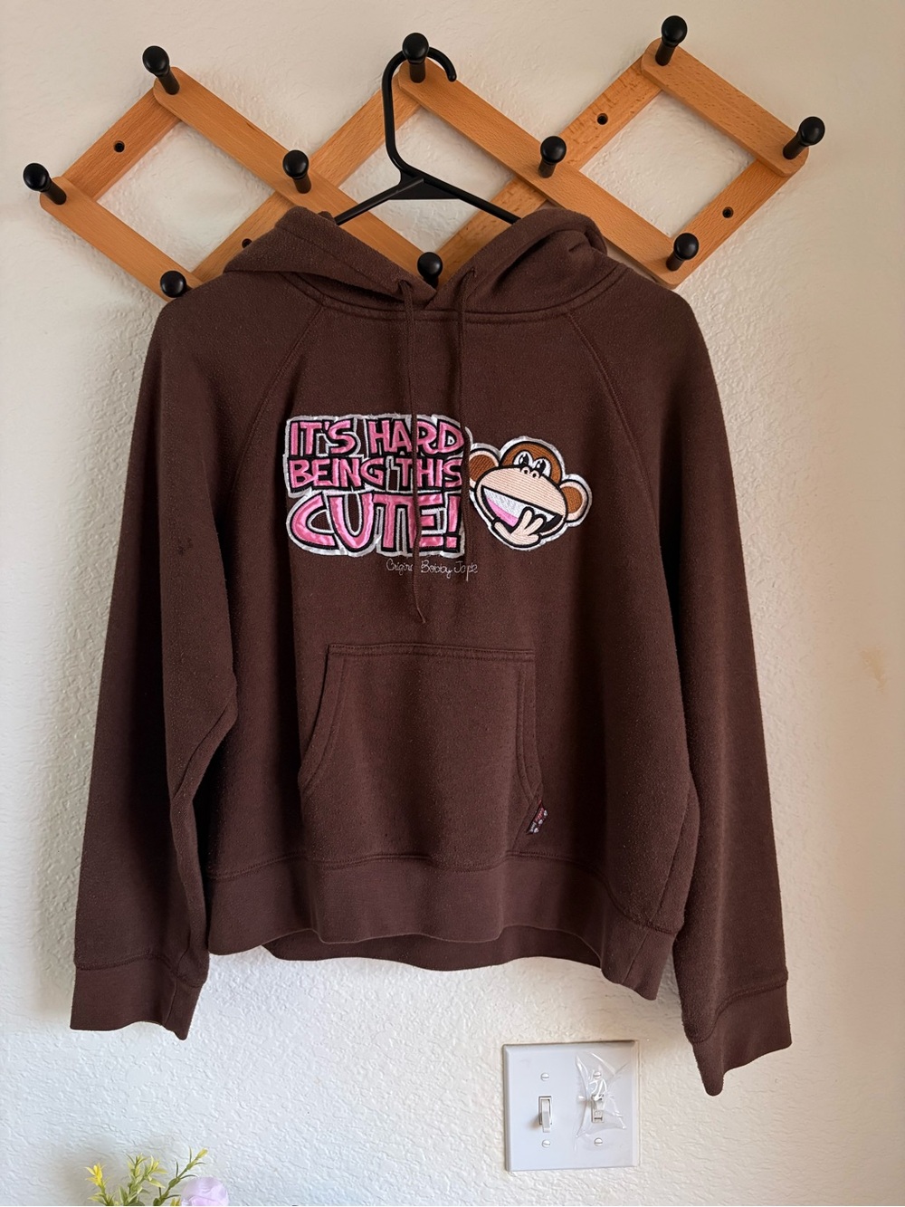 Vintage Bobby Jack “It’s hard being this cute” brown hoodie